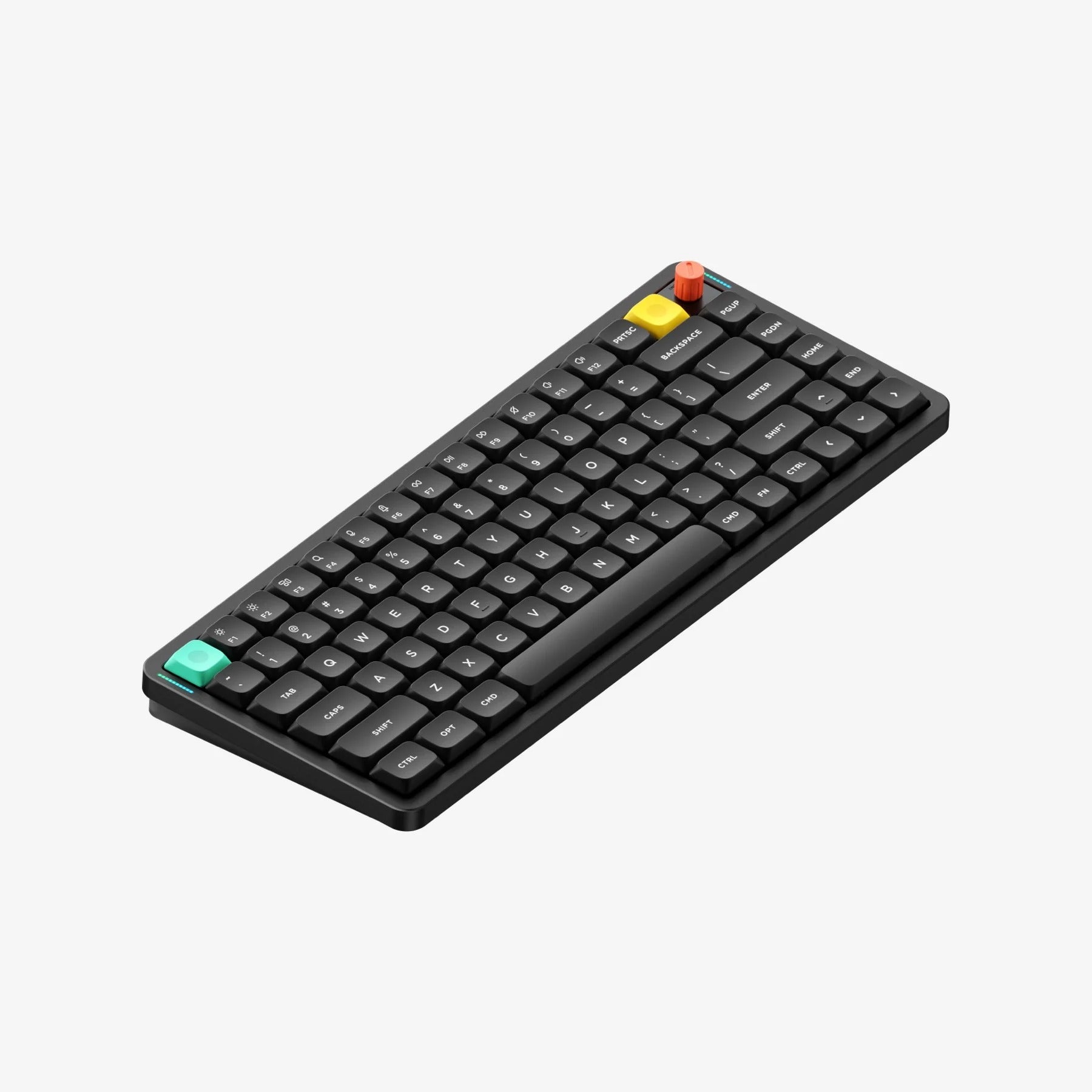 Teclado mecânico NuPhy Air75 V3 ultra-fino e compacto, com layout de 75% e teclas coloridas.